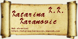 Katarina Karanović vizit kartica